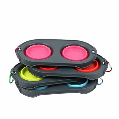 Cuenco para mascotas plegable de viaje de silicona para dueños de mascotas en movimiento