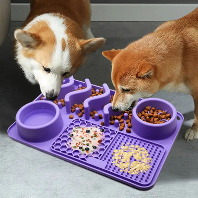 BPA-Free Silicona para mascotas Mat de cuenco de comida para perros cachorros Resistencia a la temperatura -40 a 250