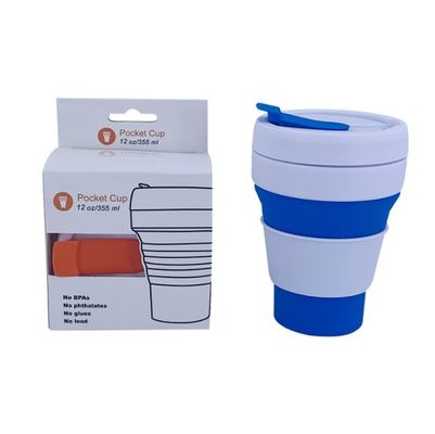 Botella de agua plegable portátil para eventos y taza de café de bolsillo
