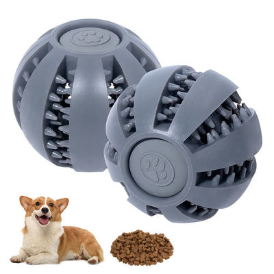 Juego de juguetes para perros Bola de silicona para limpieza de dientes interactiva y distribución de alimentos con fugas