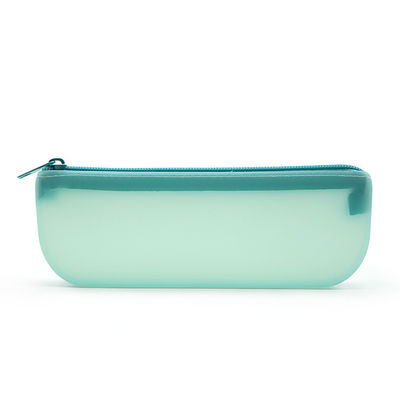 19*7*2.8cm Herramientas de lápiz para estudiantes Bolsa de almacenamiento de silicona en diseño colorido con logotipo personalizado