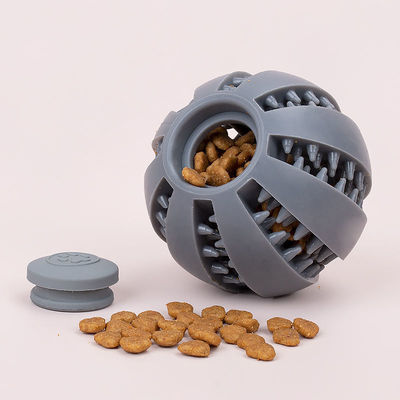 Juego de juguetes para perros Bola de silicona para limpieza de dientes interactiva y distribución de alimentos con fugas