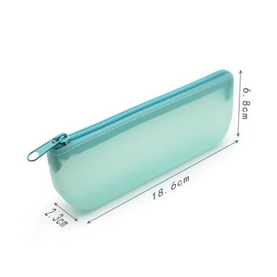 19*7*2.8cm Herramientas de lápiz para estudiantes Bolsa de almacenamiento de silicona en diseño colorido con logotipo personalizado