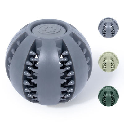Juego de juguetes para perros Bola de silicona para limpieza de dientes interactiva y distribución de alimentos con fugas