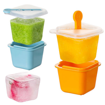 Silicona Cubo de hielo cuadrado bandeja de molde con tapa 6PACK Accesorio de refrigerador