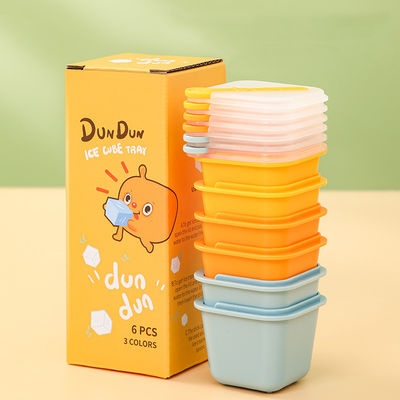Silicona Cubo de hielo cuadrado bandeja de molde con tapa 6PACK Accesorio de refrigerador