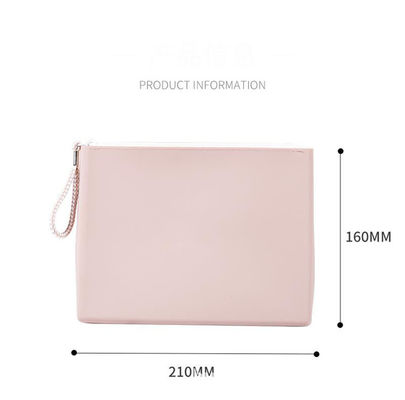 Bolsa de maquillaje de silicona de color personalizado a prueba de agua para cosméticos personalizados y duraderos