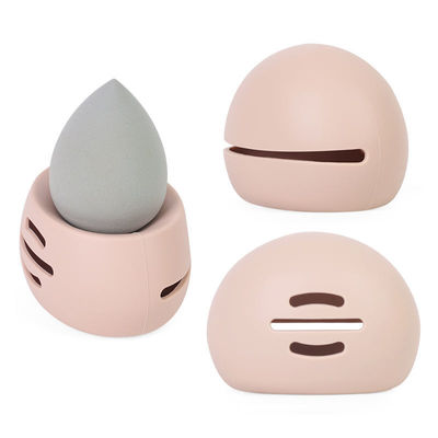 Caja de soporte de maquillaje de esponja de silicona suave y ecológica para viajes cosméticos