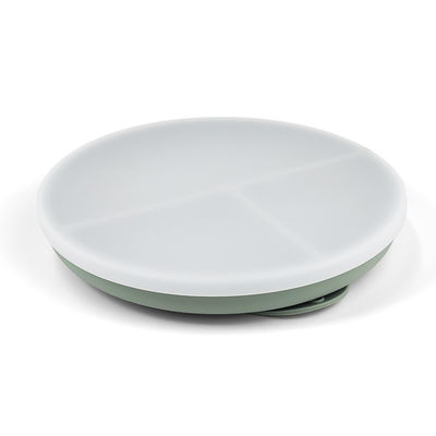 Plato de silicona para bebés con tapa y succión Color personalizado Conjunto de alimentación de grado alimenticio