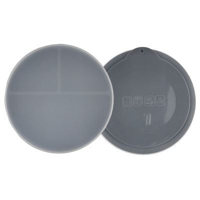 Plato de silicona para bebés con tapa y succión Color personalizado Conjunto de alimentación de grado alimenticio