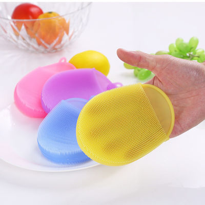 Cepillo de lavado de platos de esponja de silicona de doble lado para limpieza de cocina resistente a manchas