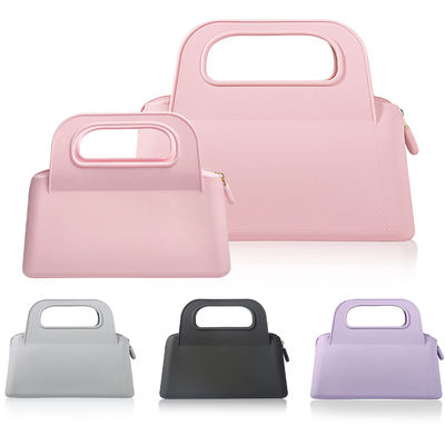 Bolsa de cerradura de silicona personalizada y colorida para almacenamiento de cosméticos y artículos de tocador para mujeres