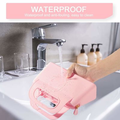 Bolsa de cerradura de silicona personalizada y colorida para almacenamiento de cosméticos y artículos de tocador para mujeres