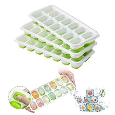 Envases flexibles y sostenibles de 4 paquetes de cubo de hielo de liberación fácil para su congelador