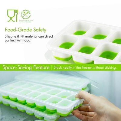 Envases flexibles y sostenibles de 4 paquetes de cubo de hielo de liberación fácil para su congelador
