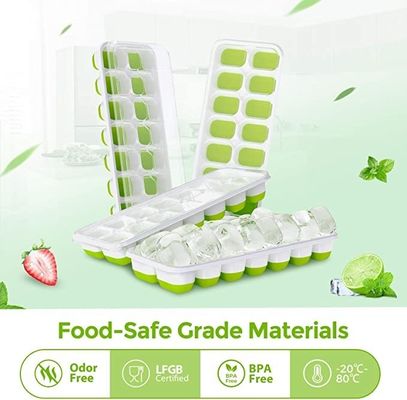 Envases flexibles y sostenibles de 4 paquetes de cubo de hielo de liberación fácil para su congelador