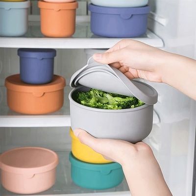 Cocina Almacenamiento de alimentos Bolsa redonda de silicona Bento con BPA libre y de mantenimiento fresco