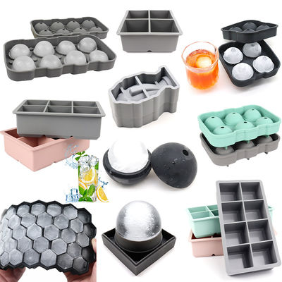 Tableros de cubo de hielo de silicona para hacer bolas de hielo de whisky Material de calidad alimentaria libre de BPA