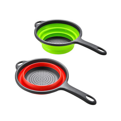 Herramientas de cocina cesta redonda colander plegable fregadero colador conjunto con mango de PP TPR