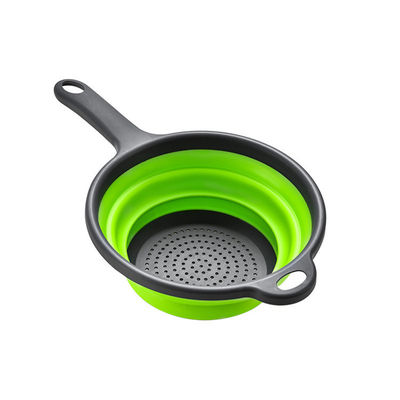 Herramientas de cocina cesta redonda colander plegable fregadero colador conjunto con mango de PP TPR