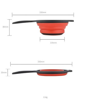 Herramientas de cocina cesta redonda colander plegable fregadero colador conjunto con mango de PP TPR