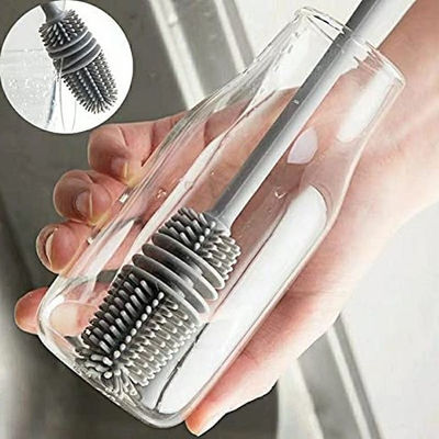55 g Cepillo de botella de silicona Cepillo de limpieza para lavar a mano botellas de agua y cristal