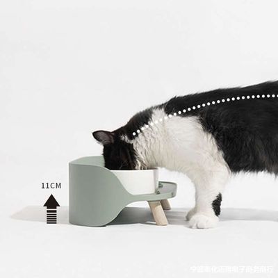 No hay tiempo de ajuste de cuencos cerámicos elevados para mascotas para gatos y perros