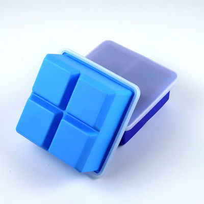 Logotipo personalizado 116g Bpa Free Silicone Ice Cube Tray Con Supuesto de forma de molde de tapa
