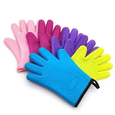 Logotipo guantes de silicona de cocina resistentes al calor personalizados para el contenedor de caldera en la cocina
