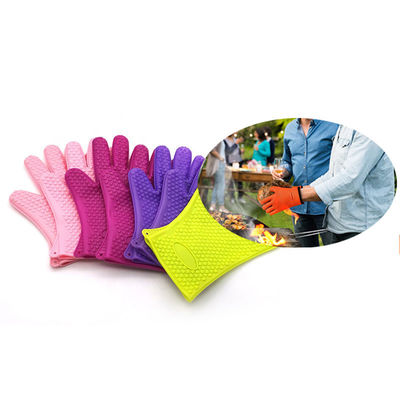 Logotipo guantes de silicona de cocina resistentes al calor personalizados para el contenedor de caldera en la cocina