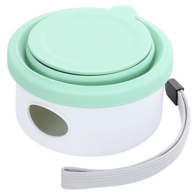 Comedor para perros de viaje al aire libre 3 en 1 Cuenco de agua plegable para mascotas con tapa y diseño plegable