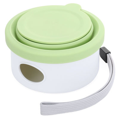 Comedor para perros de viaje al aire libre 3 en 1 Cuenco de agua plegable para mascotas con tapa y diseño plegable