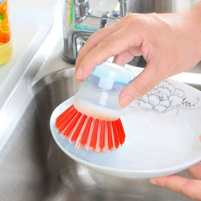 Cepillo de limpieza de cocina con manguera de jabón ABS Dispensación de plástico Cepillo de lavado de platos