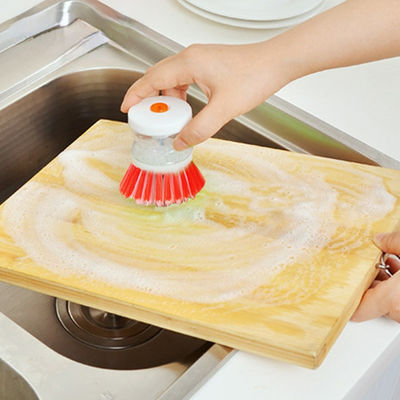 Cepillo de limpieza de cocina con manguera de jabón ABS Dispensación de plástico Cepillo de lavado de platos
