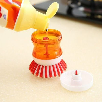 Cepillo de limpieza de cocina con manguera de jabón ABS Dispensación de plástico Cepillo de lavado de platos