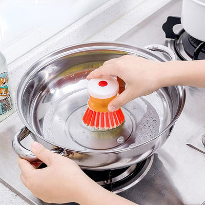 Cepillo de limpieza de cocina con manguera de jabón ABS Dispensación de plástico Cepillo de lavado de platos