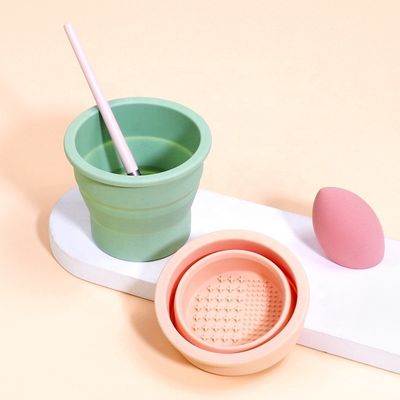 Herramienta de limpieza de huevos de belleza de silicona bien fina de cepillo plegable de limpieza de la copa para el cuidado de la belleza