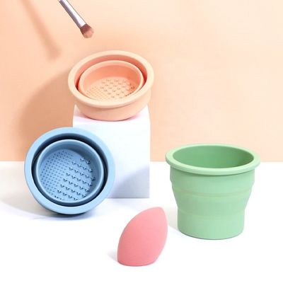Herramienta de limpieza de huevos de belleza de silicona bien fina de cepillo plegable de limpieza de la copa para el cuidado de la belleza