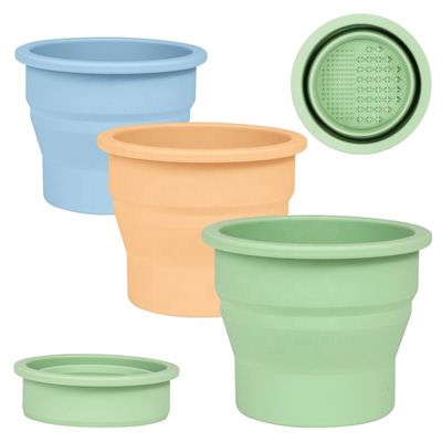 Herramienta de limpieza de huevos de belleza de silicona bien fina de cepillo plegable de limpieza de la copa para el cuidado de la belleza