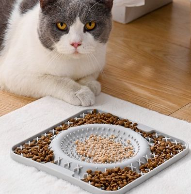 Placa de alimentación de silicona de color personalizada para perros y gatos en 2024