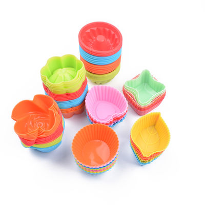 Copas de hornear reutilizables Mini herramienta de horneado de silicona Cupcake Forros de pastel Decoración de consejos