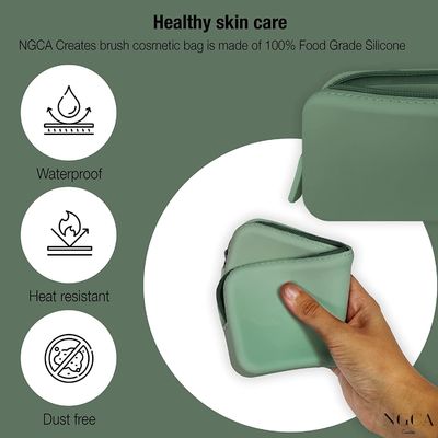 Esenciales de viaje Organizador Diseño flexible Bolsa de maquillaje de silicona para mujeres a prueba de agua