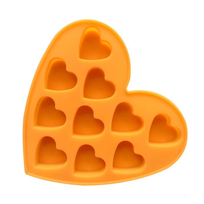Molde desechable de jabón de silicona rojo oscuro para 10 artículos de cocina de chocolate en forma de corazón