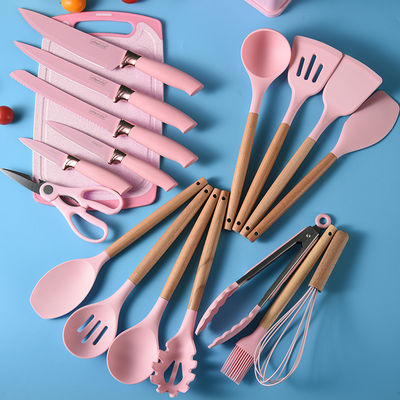 19 piezas de utensilios de cocina de silicona antiadherente conjunto de herramientas de cocina duraderas para su cocina