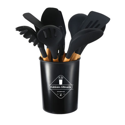 utensilios de cocina de silicona con mangos de madera 12 piezas herramientas de cocina utensilios de cocina