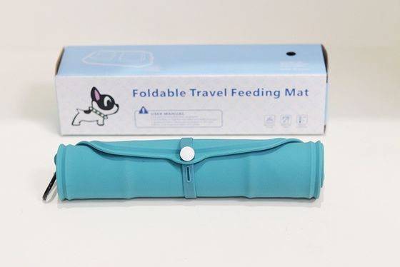 Cuenco plegable para mascotas de viaje de silicona para perros con esterilla de silicona antideslizante