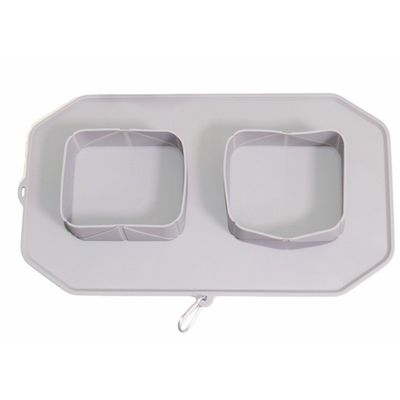 Cuenco plegable para mascotas de viaje de silicona para perros con esterilla de silicona antideslizante