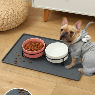 Matilla de cuenco para perros y gatos de silicona almohadilla de alimentos no adhesiva con múltiples colores e impresión personalizada