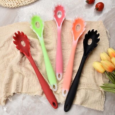 Cuchara de pasta de silicona portátil antiadherente para cocinar utensilios de cocina ecológicos