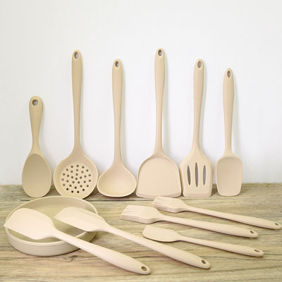 Conjunto de utensilios de cocina de silicona de 11 piezas con soporte redondo Herramientas de cocina multifuncionales